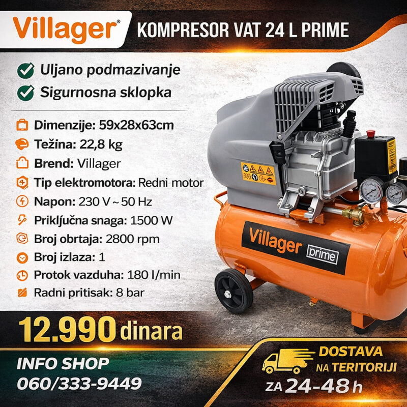 VILLAGER Kompresor VAT 24 L Prime – VAT 24 L Prime